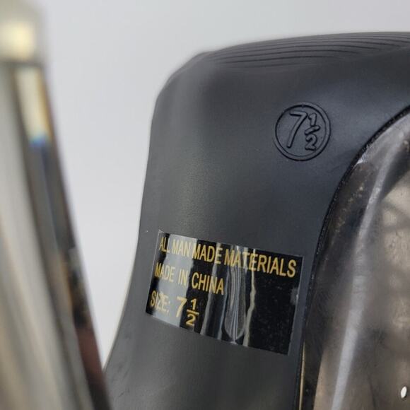 Y2k Wild Diva Clear Chunky Smoke Black Lace Up Heel Boots - 7.5 - Picture 12 of 12